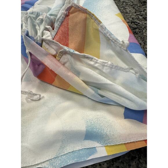 Vintage Sears Roebuck Rainbow Clouds Twin Fitted Flat Sheet Set - Picture 7 of 7